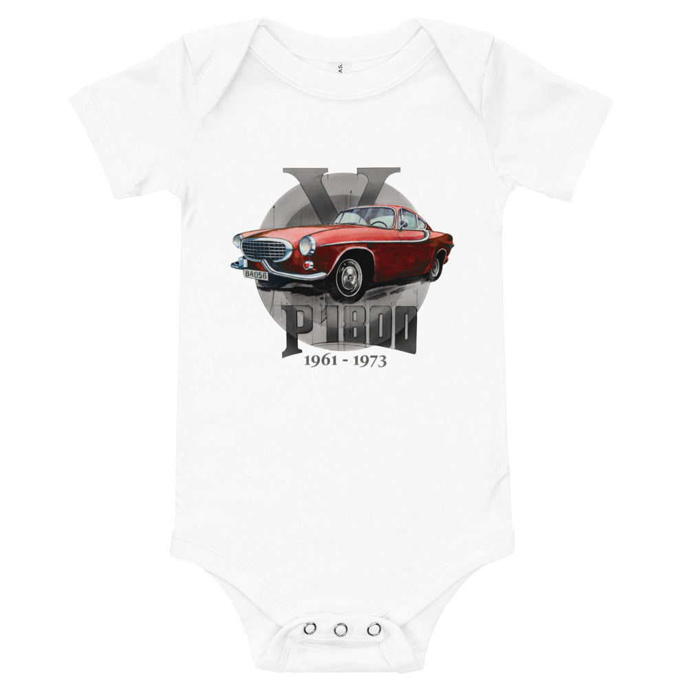 Baby short sleeve one piece − Volvo P1800 red
