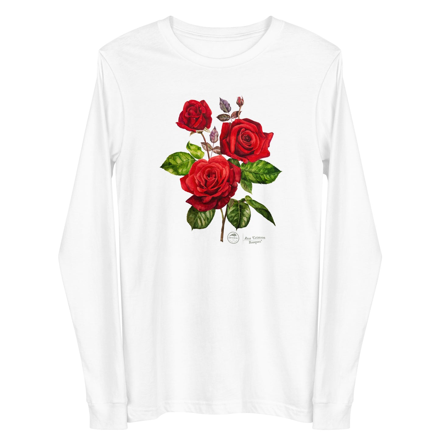 Unisex Long Sleeve Tee - Rose 'Crimson Bouquet'