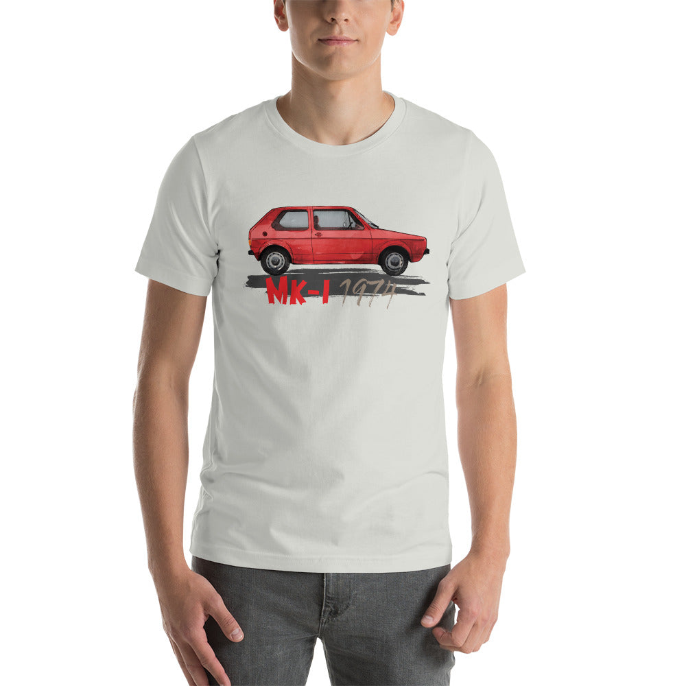 Short-sleeve unisex t-shirt VW Golf 1 red