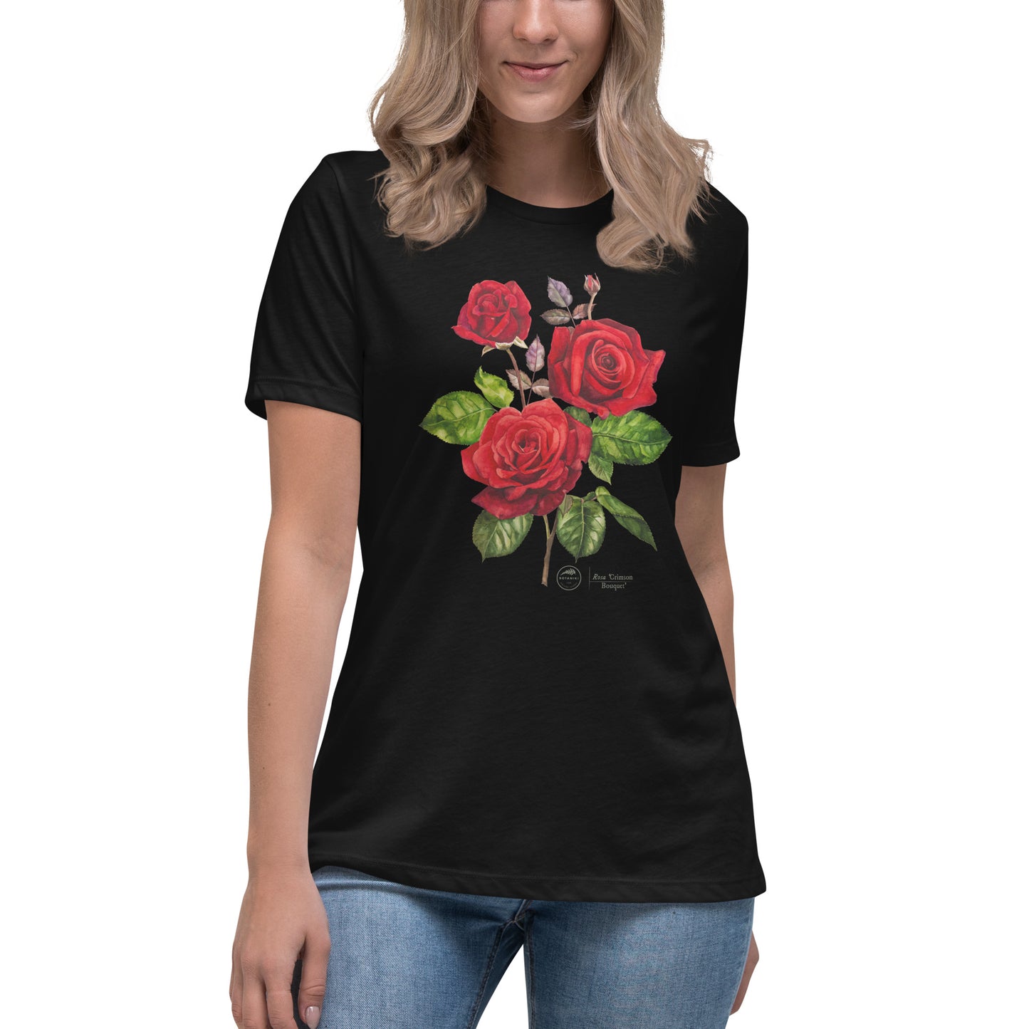Women's Relaxed T-Shirt - Rose 'Crimson Bouquet'